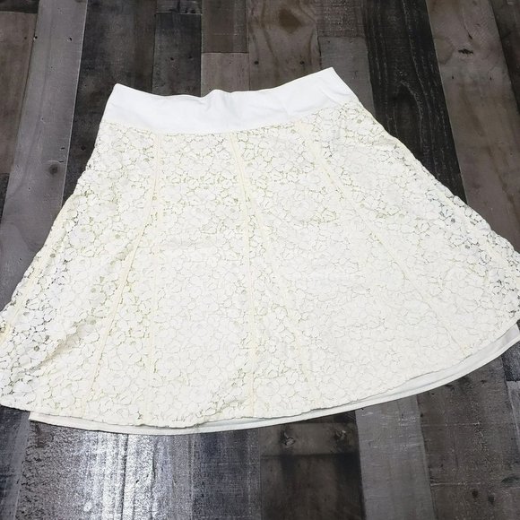 Axcess Dresses & Skirts - 𝅺FREE Womens Lace Ivory White A Line Knee Length Skirt Sz XL 14 Lined